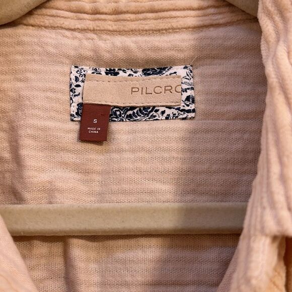 Anthropologie Pilcro Easy Going Corduroy Shirt Jacket CREAM Size Small NWT - Picture 7 of 10